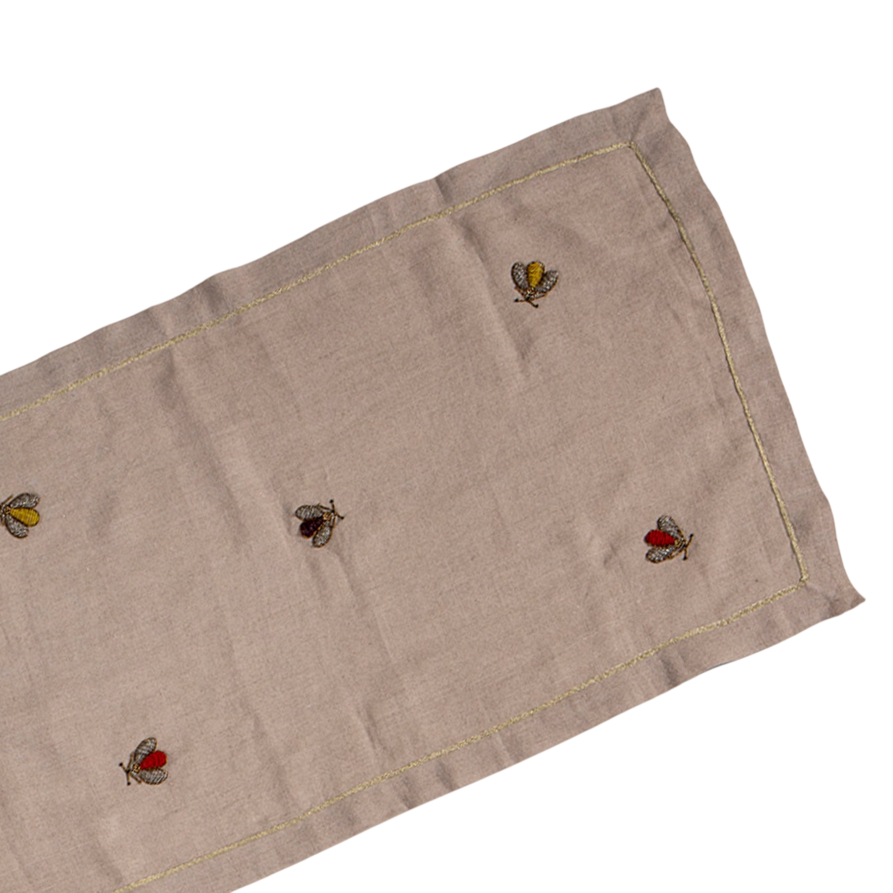 Embroidered Sparkle Bee Table Runner