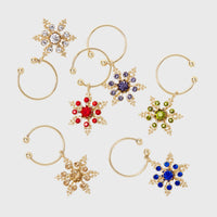 Snowflake Wine Charms - Jewel Tones