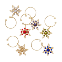 Snowflake Wine Charms - Jewel Tones