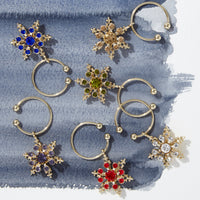 Snowflake Wine Charms - Jewel Tones