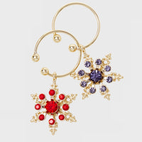 Snowflake Wine Charms - Jewel Tones