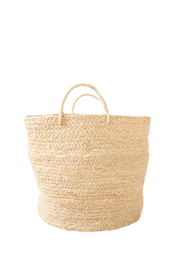 Medium Braided Raffia Basket Natural