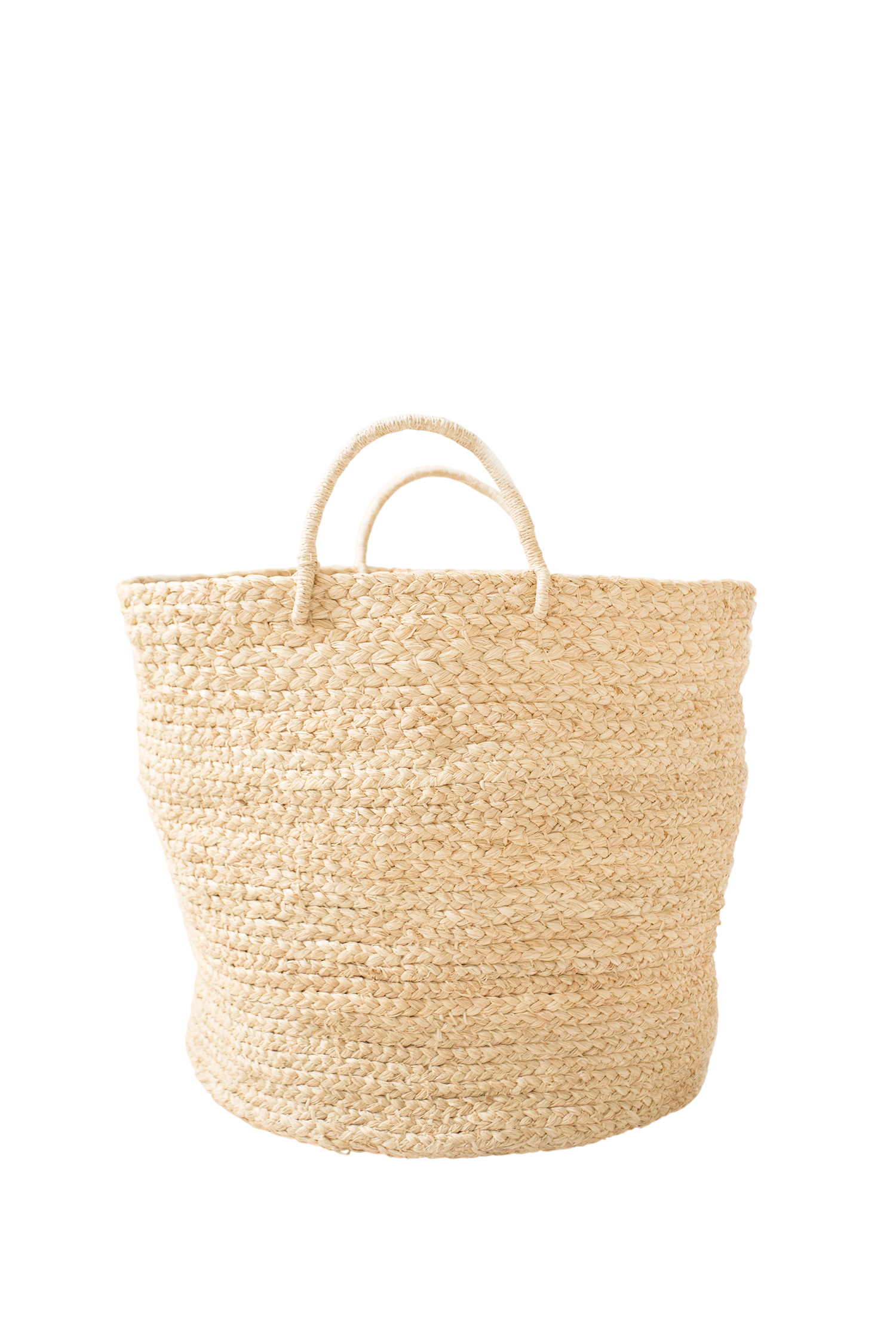 Medium Braided Raffia Basket Natural