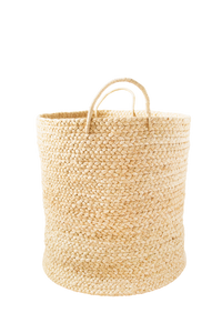 Large Braided Raffia Basket