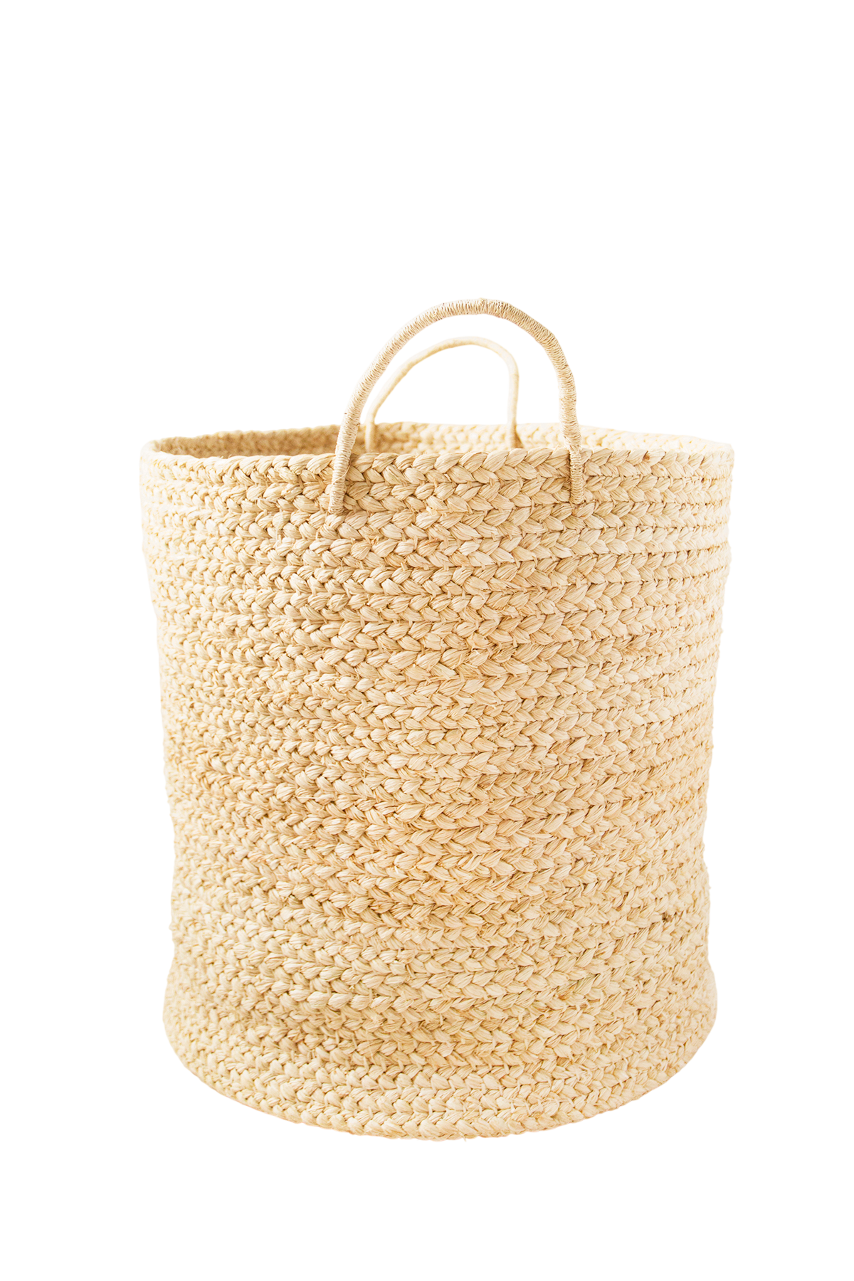 Large Braided Raffia Basket