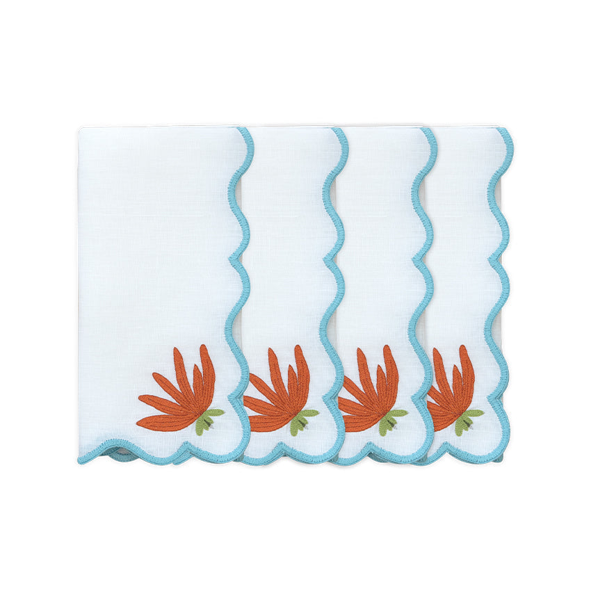 Hand Embroidered Heirloom Petals Napkins 18" x 18" (Set of 4)