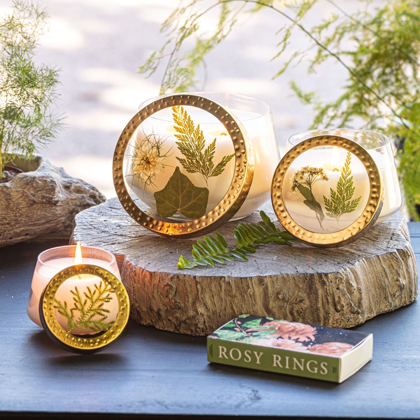 Forest Medium Pressed Floral Candle