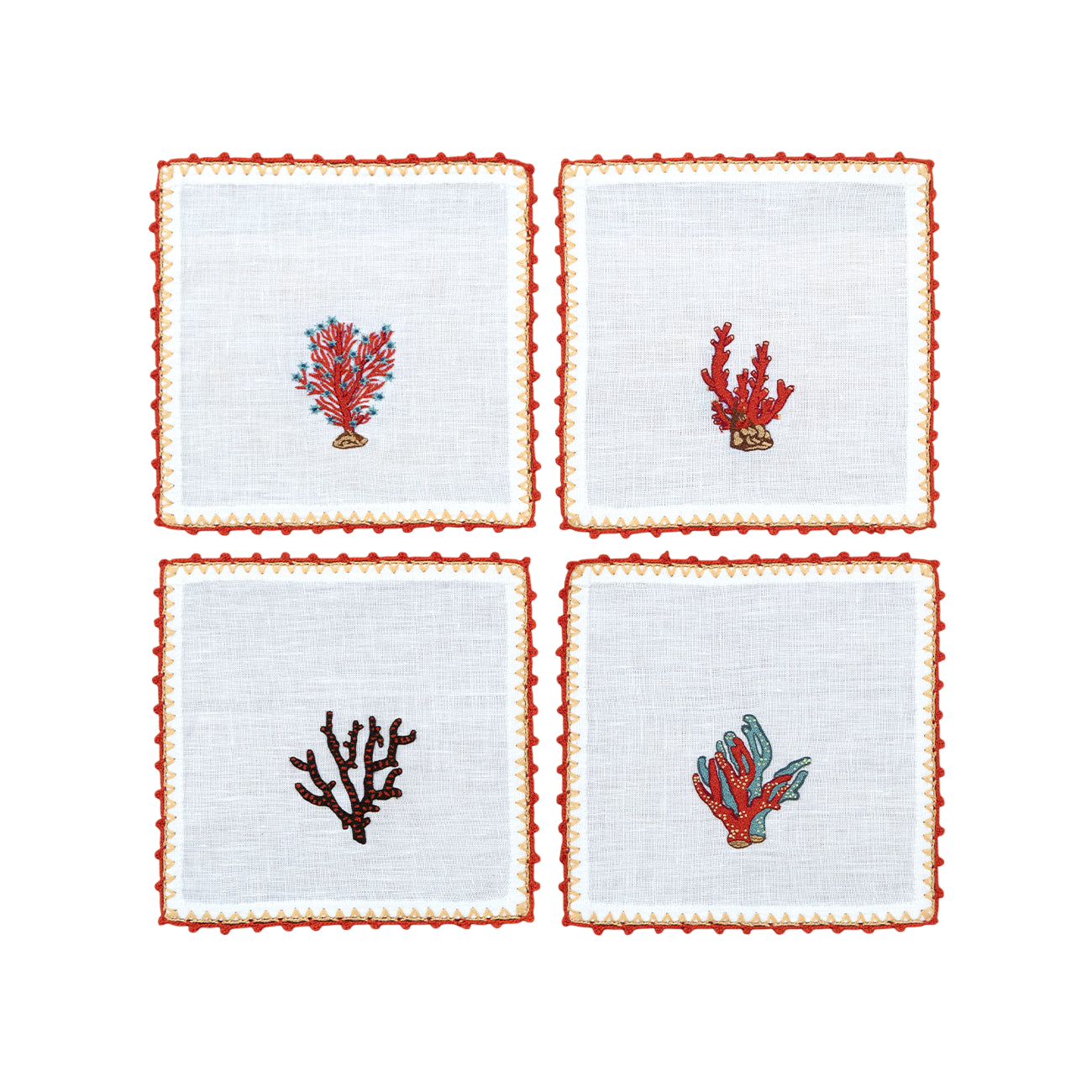 Coral Crest - Cocktail Napkins (Set of 4)