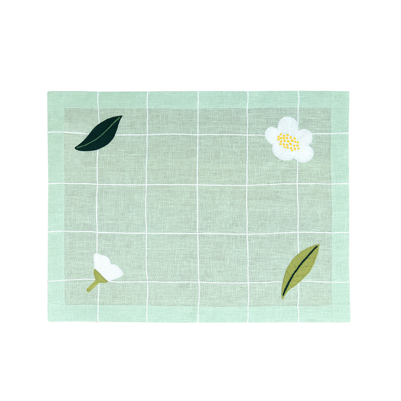 Hand Embroidered Trellis Placemats 14" × 18" (Set of 4)