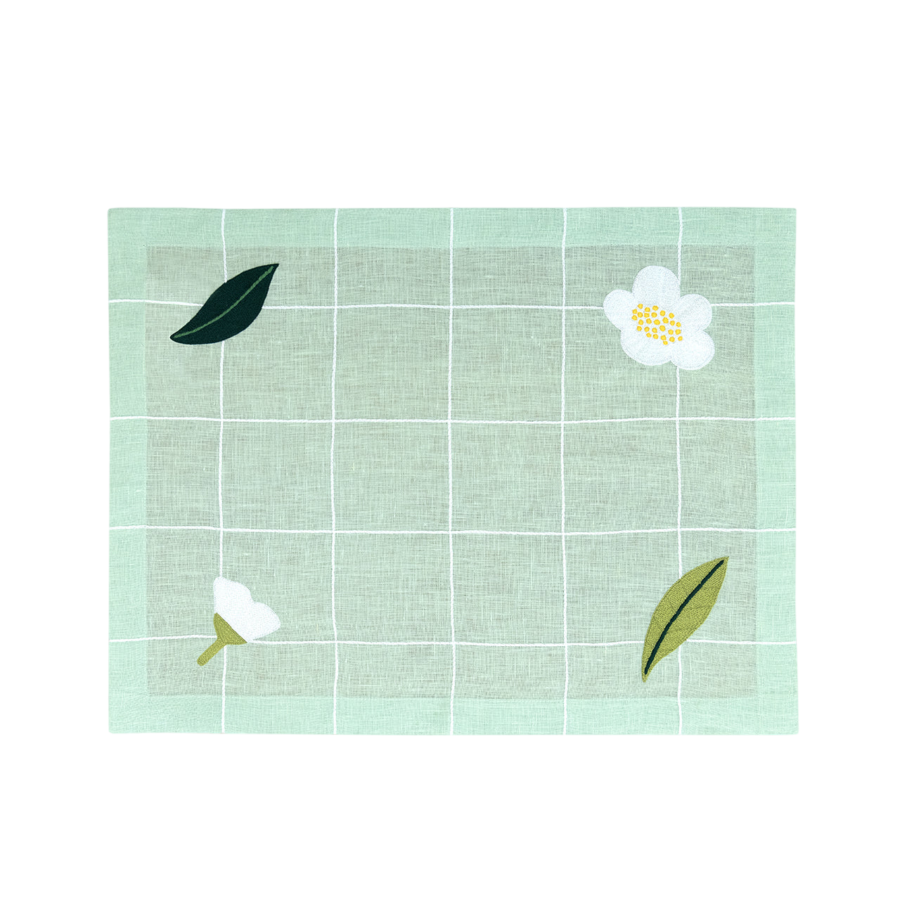 Hand Embroidered Trellis Placemats 14" × 18" (Set of 4)