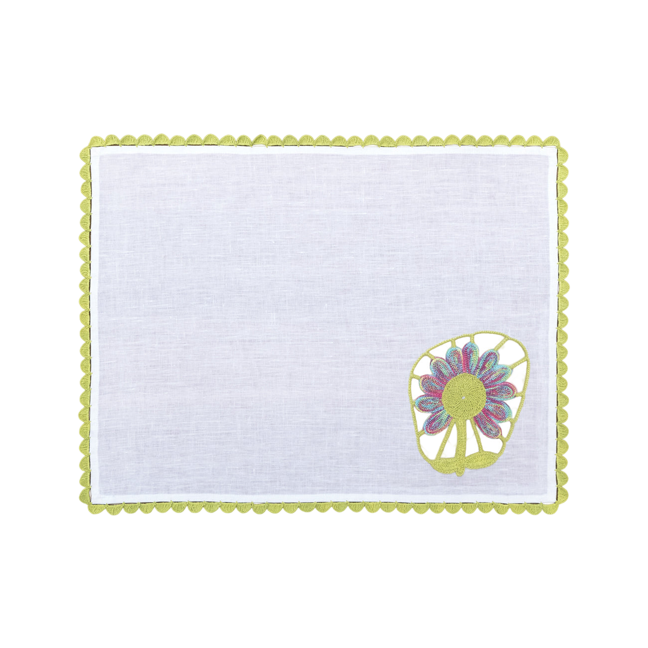 Hand Crochet Garden Placemats 14" x 18" (Set of 4)