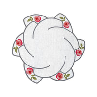 Hand Embroidered Heirloom Petals Placemats 16" round (Set of 4)