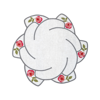 Hand Embroidered Heirloom Petals Placemats 16" round (Set of 4)