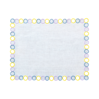 Hand Embroidered Circular Elegance Placemats 14" × 18" (Set of 4)