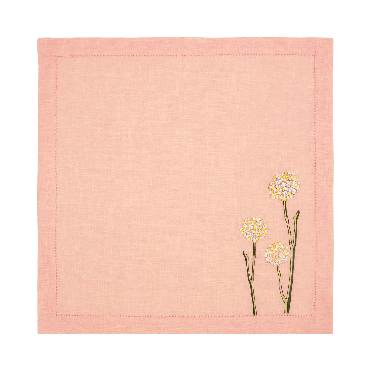 Hand Embroidered Flora and Flutter Napkins 18" x 18" (Set of 4)