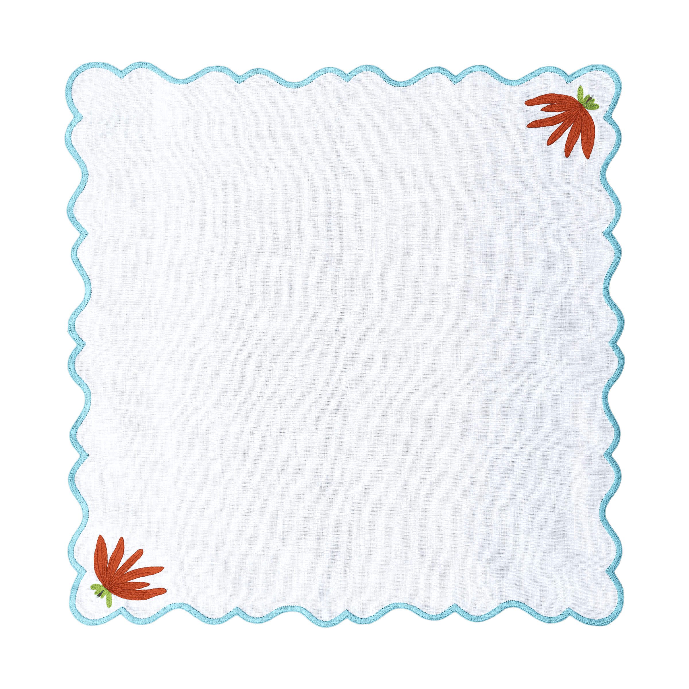 Hand Embroidered Heirloom Petals Napkins 18" x 18" (Set of 4)