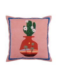 Hand Embroidered Still Life Pillow Cover 20" x 20"
