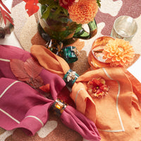Stripey Bee Resin Napkin Rings - Green Tortoiseshell (Set of 4)