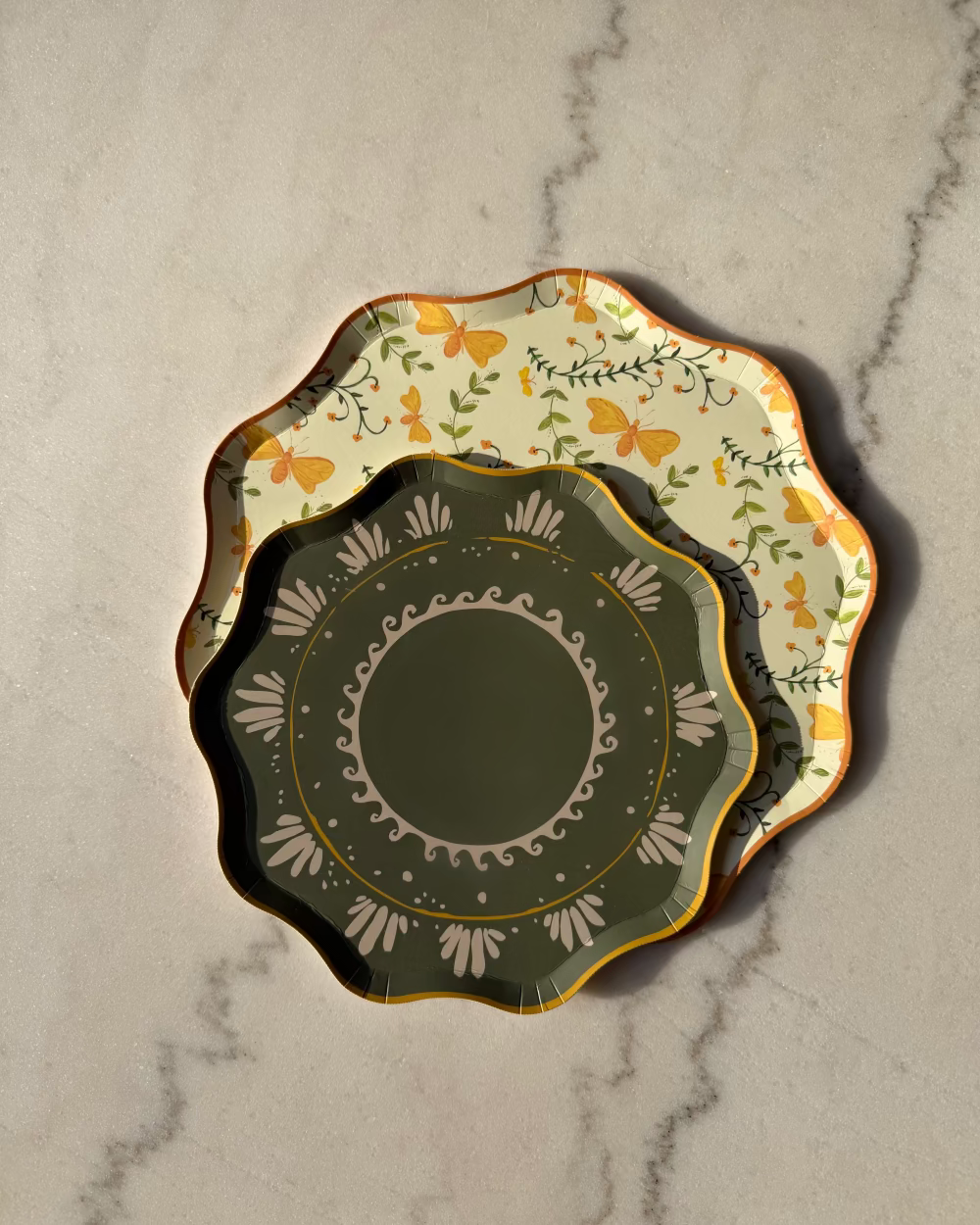 Palmas Dessert Plate Set of 12 - Sage