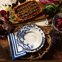 Triple Stripe Blue Dinner Napkins