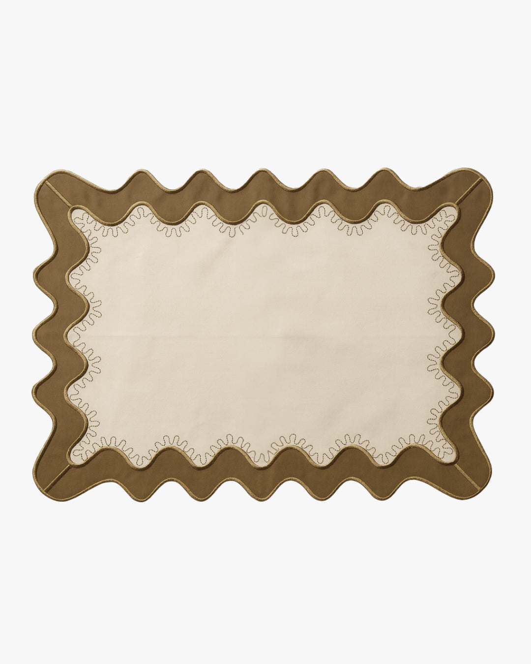 The Figata Placemat Set of 4 - Ecru / Olive