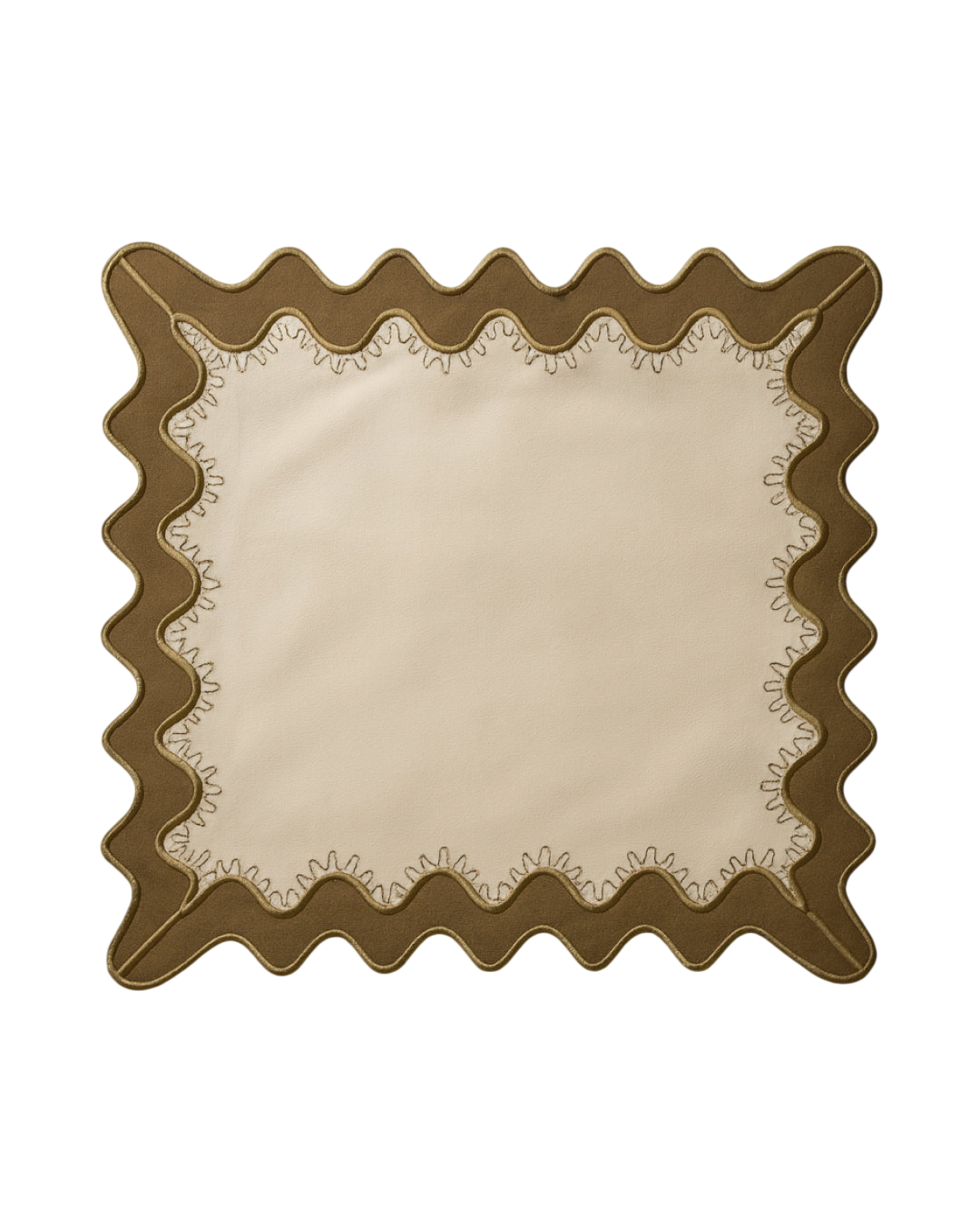 The Figata Napkin Set of 4 - Ecru / Olive