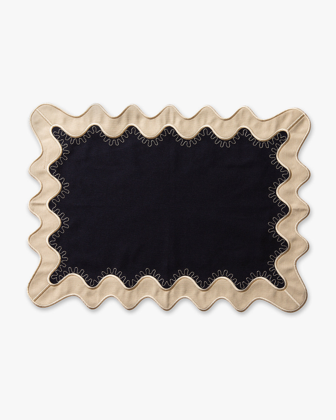 The Figata Placemat Set of 4 - Navy / Cream