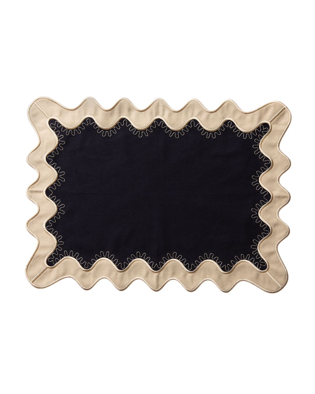 The Figata Placemat Set of 4 - Navy / Cream