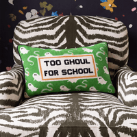 Too Ghoul Needlepoint Pillow