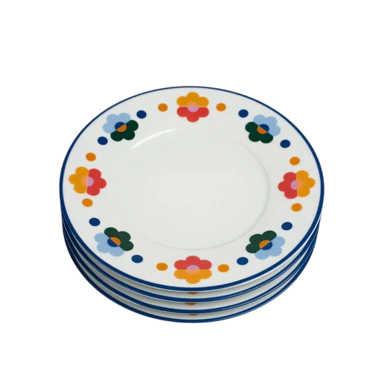 Floral Porcelain Salad Plate (Set of 4)