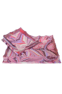 Nesting Scalloped Hand-Marbled Trays in Florentine Pink