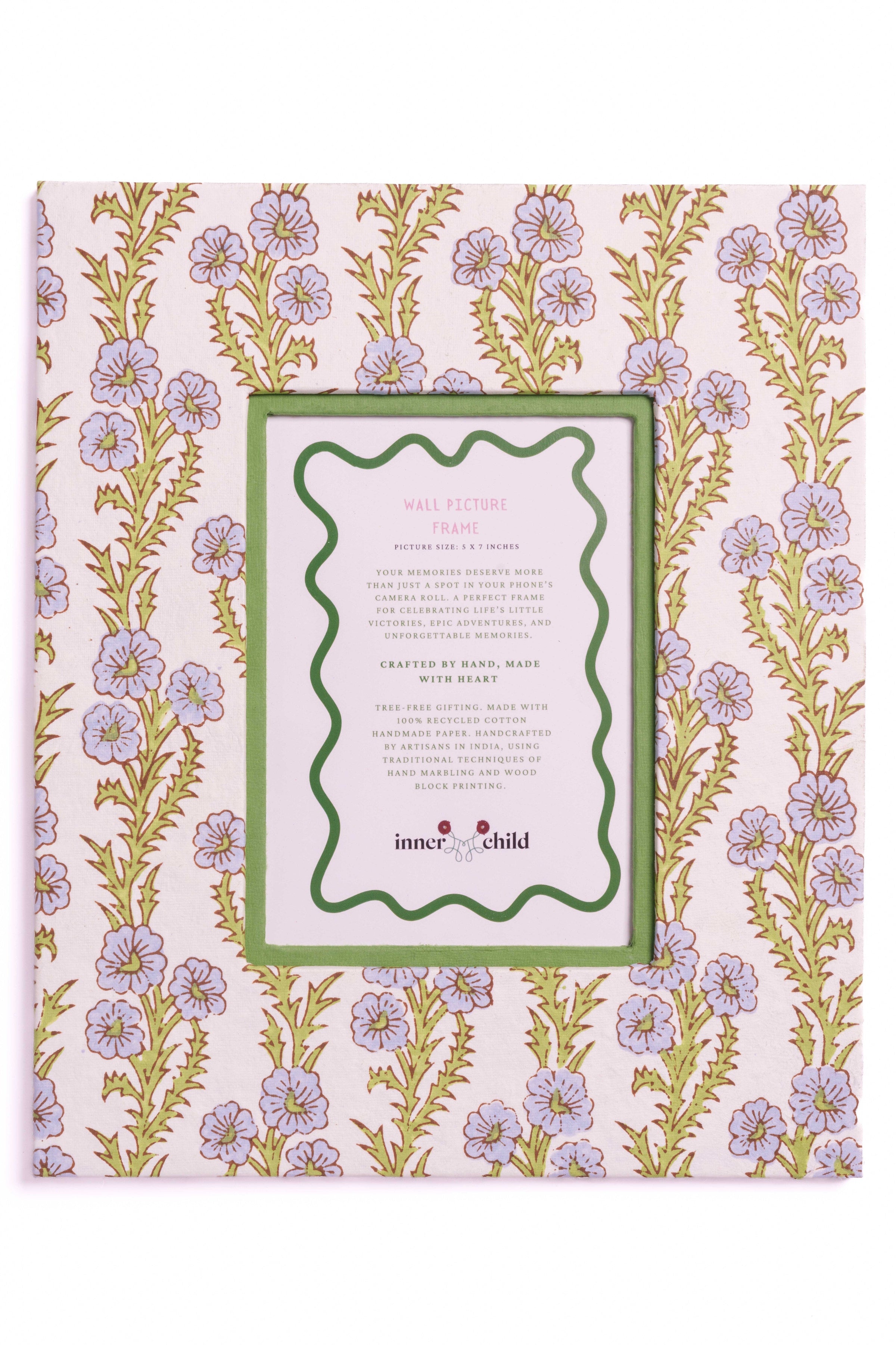 Large Wall Picture Frame in Forget Me Not Blue, 5" x 7"