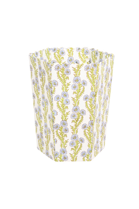 Scallop Waste Bin / Storage Bin in Forget Me Not Blockprint