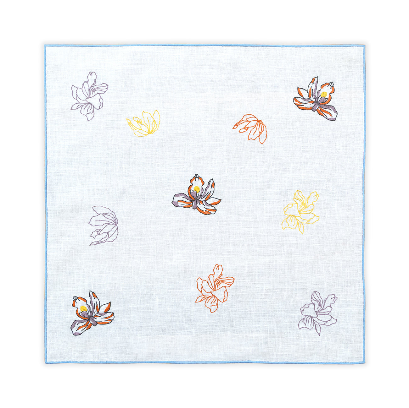 Hand Embroidered Floral Fresco Napkins 18" x 18" (Set of 4)