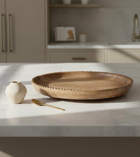 Ayla Wood Lazy Susan - Scalloped Edge