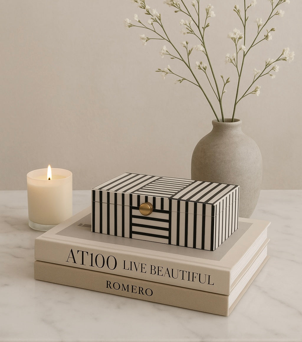 Viona Black + White Decorative Box