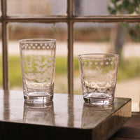 Glass Ferns with Dots Tumbler (Set of 4)