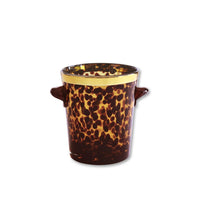 Glass Tortoise and Gold Ice Bucket