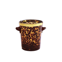 Glass Tortoise and Gold Ice Bucket