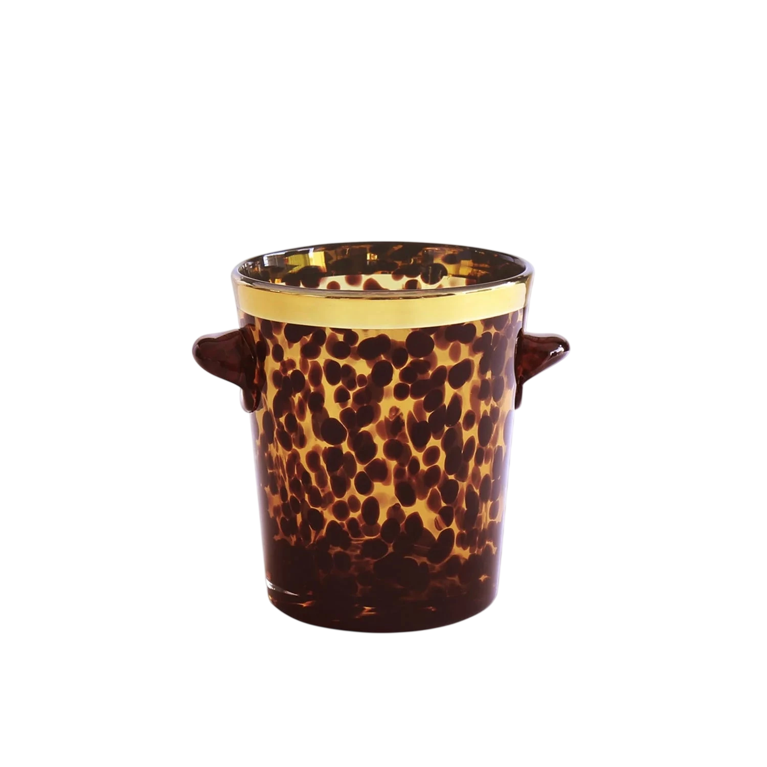 Glass Tortoise and Gold Ice Bucket