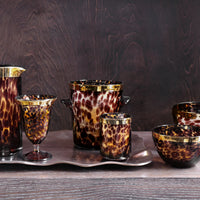 Glass Tortoise and Gold Ice Bucket