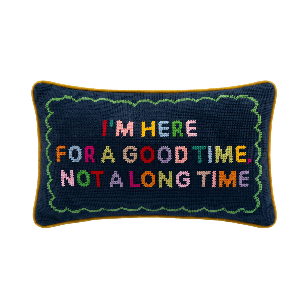 Good Time Needlepoint Pillow