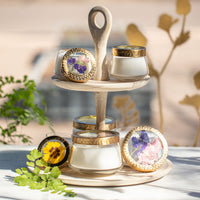 Honey Tobacco Medium Pressed Floral Candle