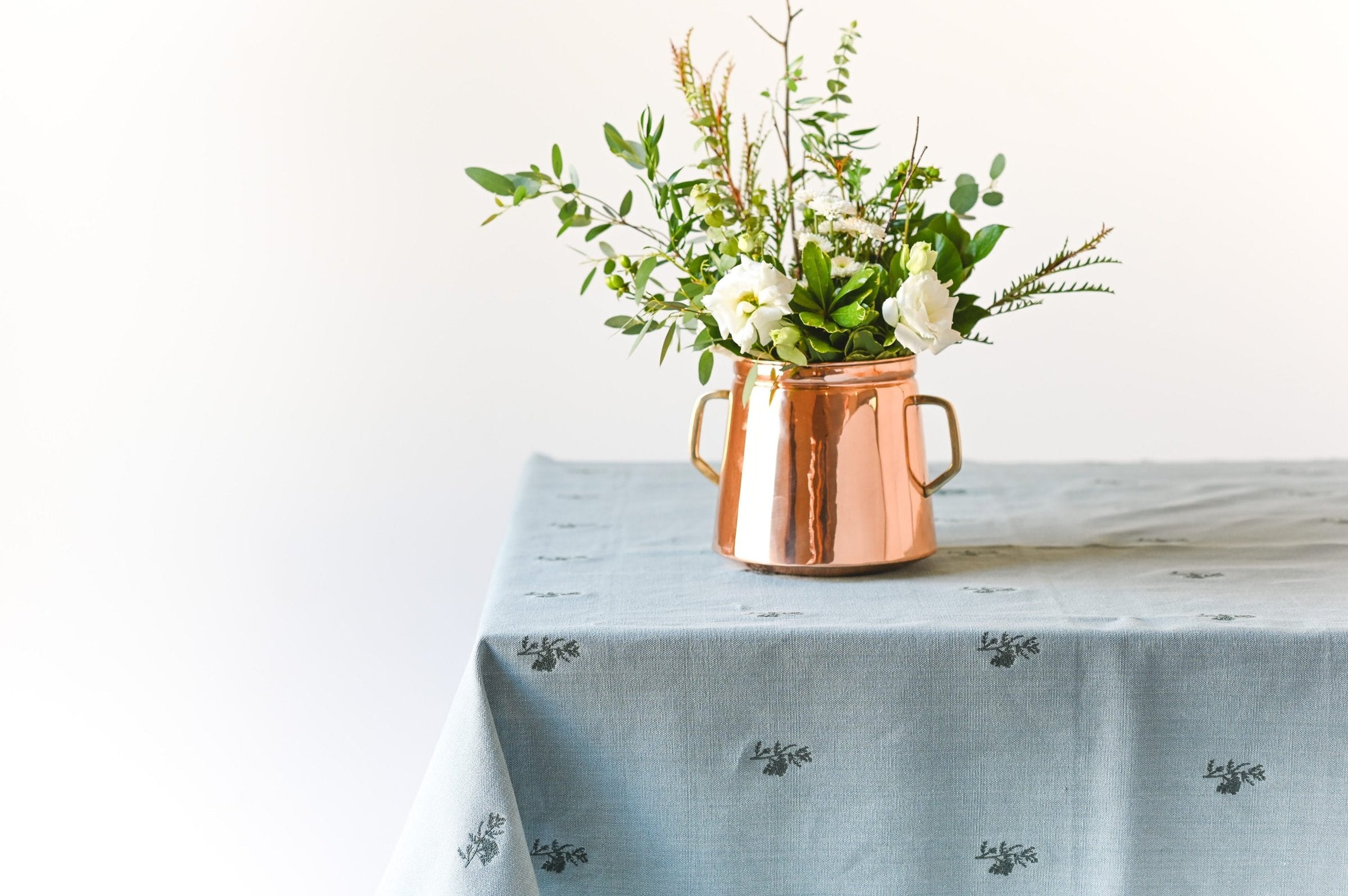 Blue Fleur Embroidered