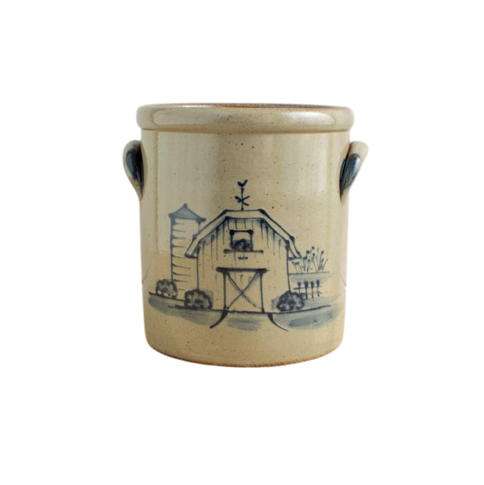 Rowe Pottery ½ Gallon Crock Barn