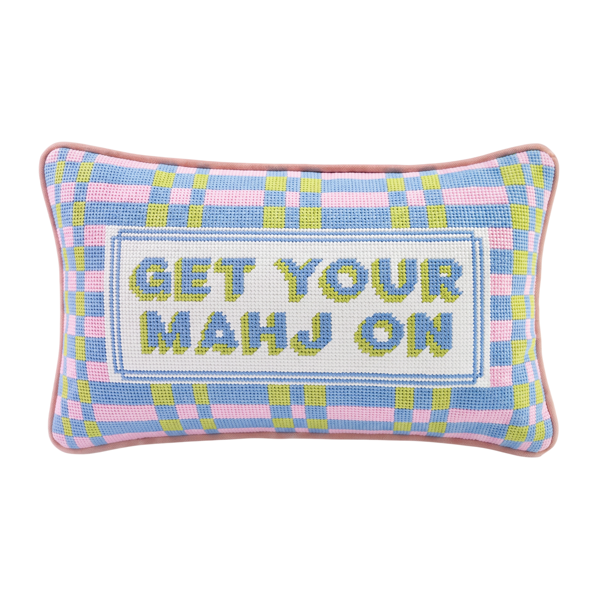 Get Your Mahj On Needlepoint Pillow