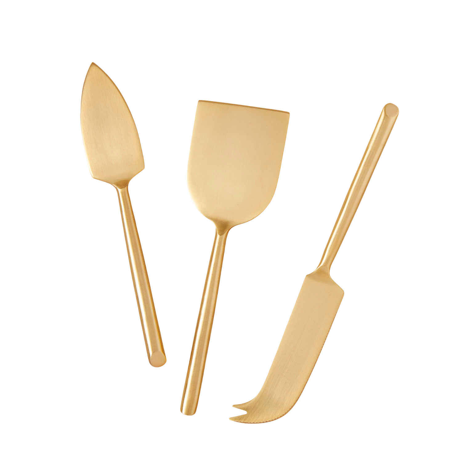 Matte Gold Cheese Servers, Set of 3