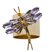 Dragonfly Napkin Rings - Amethyst (Set of 2)