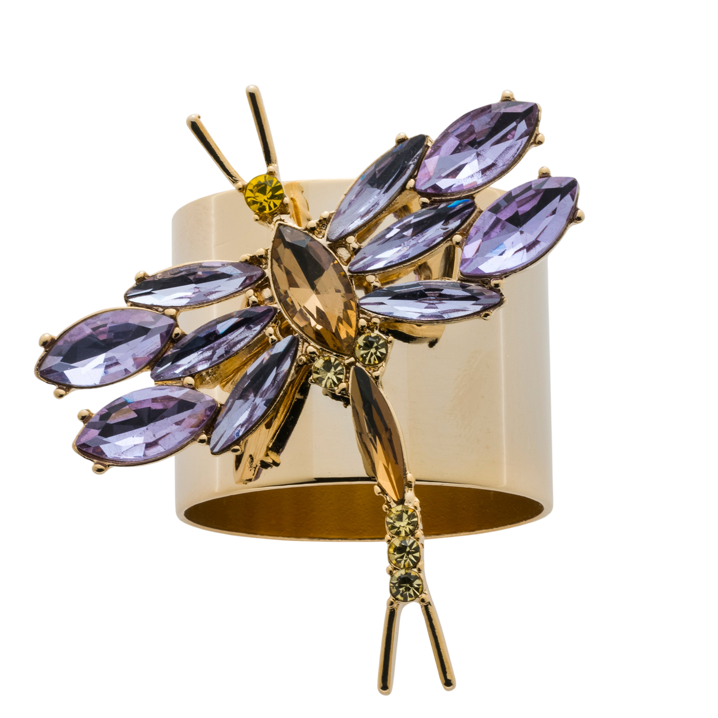 Dragonfly Napkin Rings - Amethyst (Set of 2)