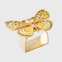 Painterly Butterfly Napkin Rings - Yellow (Set of 4)